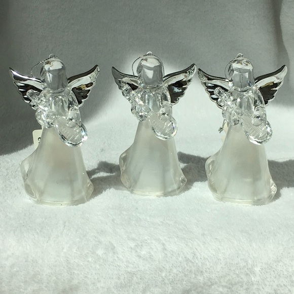 Other - 3 LED color changing acrylic Angel ornaments light up multicolor NWT